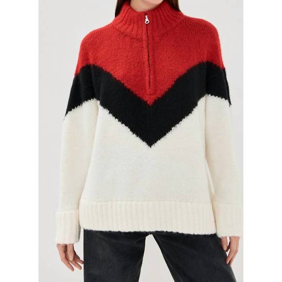 NEW PISTOLA marcie pullover in multi chevron